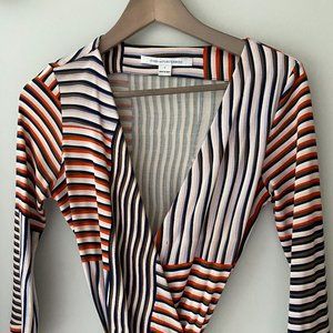 Striped Diane von Furstenberg Wrap Dress